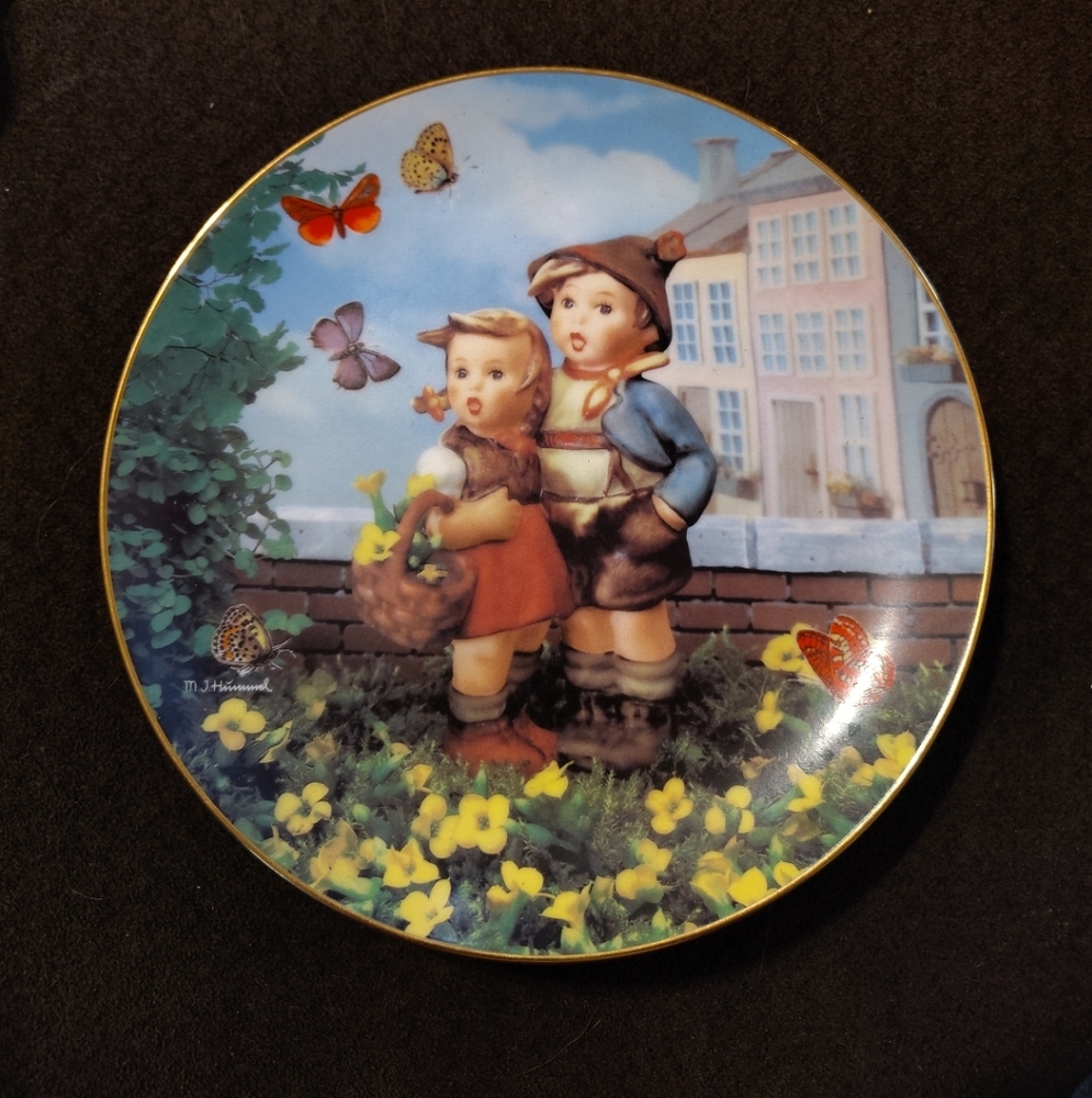 Decorative Plate with Children and Butterflies